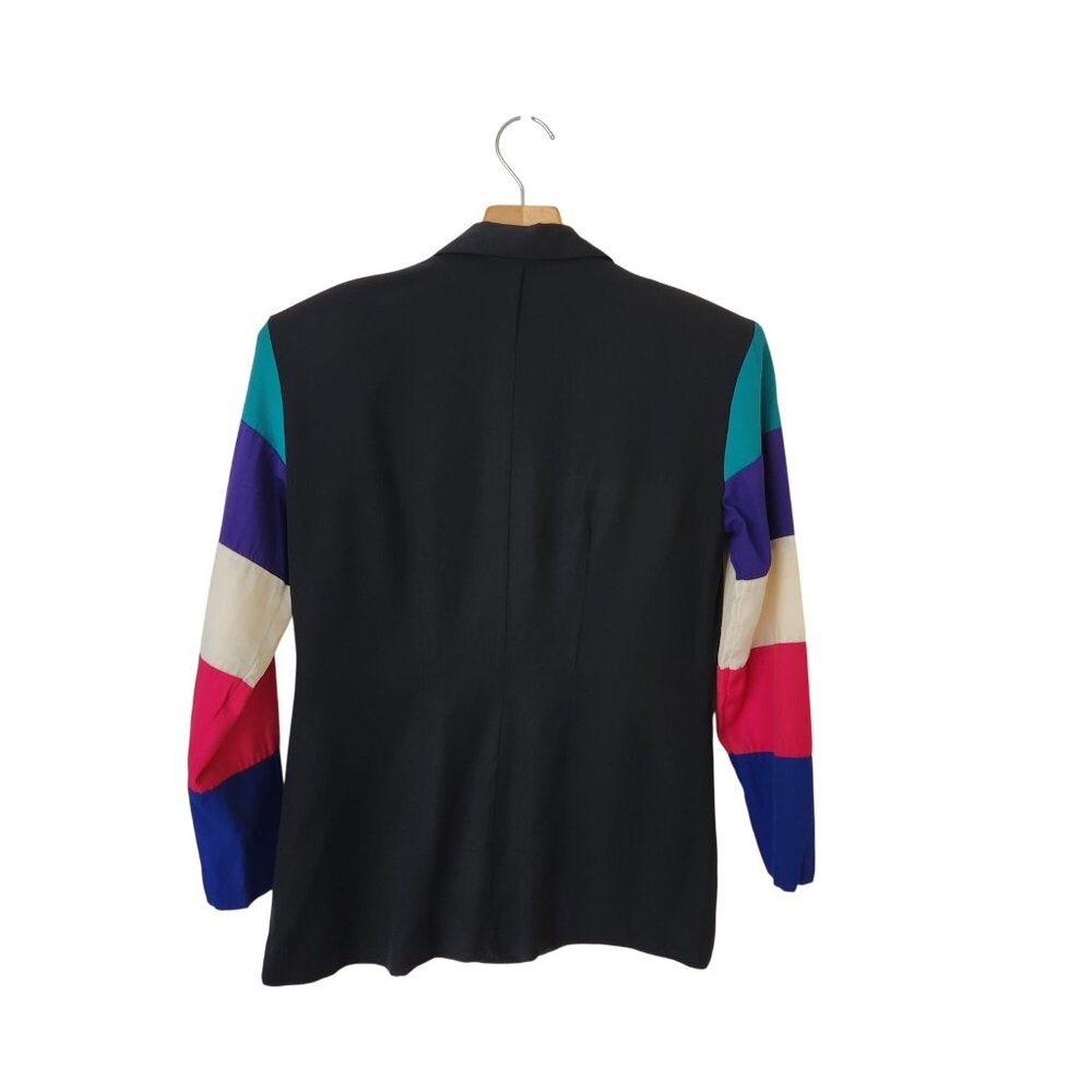 Vintage 80s 90s Last Exit Color-block Blazer Jacket Maximalism Office Party - Picture 2 of 9